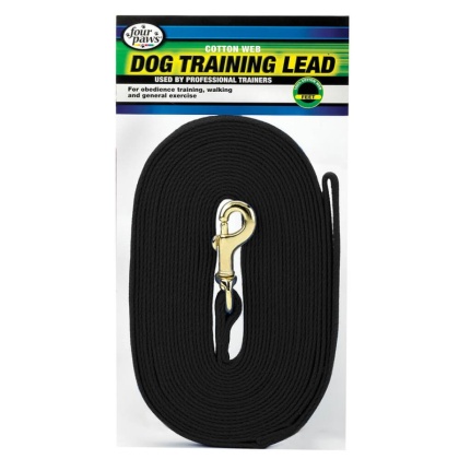 Four Paws Cotton Web Dog Training Lead - Black