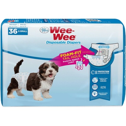Four Paws Wee Wee Disposable Diapers X-Small