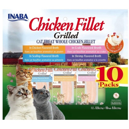 Inaba Chicken Fillet Cat Treat Whole Chicken Fillet Variety Pack