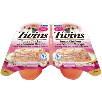 Inaba Twins Tuna and Chicken with Salmon Recipe Side Dish for Cats