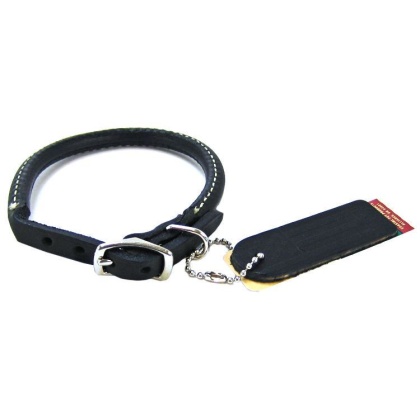 Circle T Pet Leather Round Collar - Black