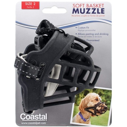 Coastal Pet Soft Basket Muzzle for Dogs Black