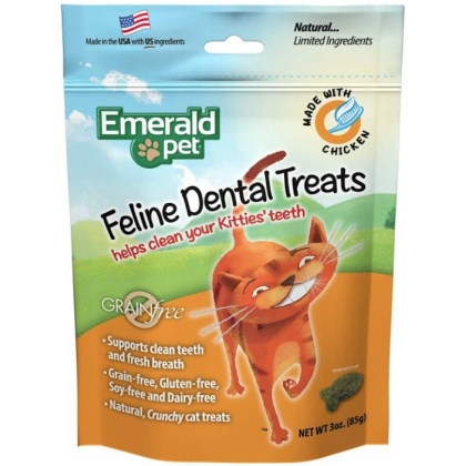 Emerald Pet Feline Dental Treats Chicken Flavor