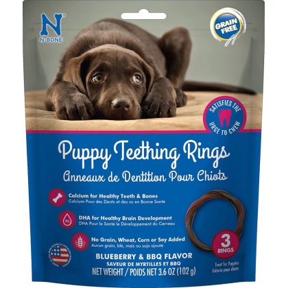 N-Bone Puppy Teething Ring Blueberry Flavor