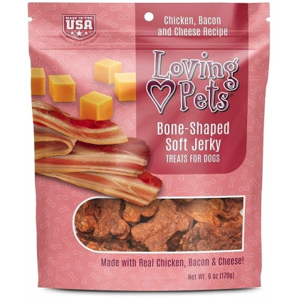 Loving Pets Bone-Shaped Soft Jerky Treats Bacon