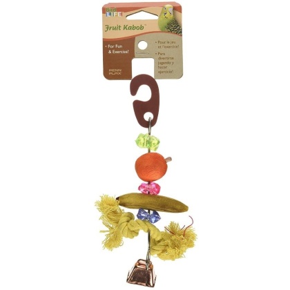 Penn Plax Bird Life Fruit-Kabob Wood Parakeet Toy