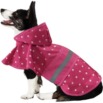 Fashion Pet Polka Dot Dog Raincoat Pink