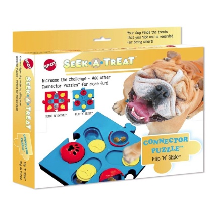 Spot Seek-A-Treat Flip \'N Slide Connector Puzzle Interactive Dog Treat and Toy Puzzle
