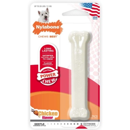 Nylabone Dura Chew Smooth White Dog Bone - Chicken Flavor