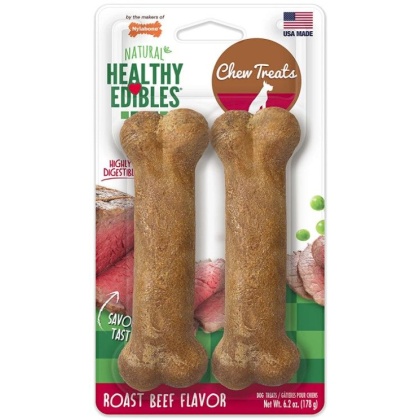 Nylabone Healthy Edibles Wholesome Dog Chews - Roast Beef Flavor