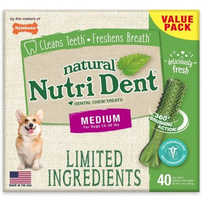 Nylabone Natural Nutri Dent Fresh Breath Dental Chews - Limited Ingredients