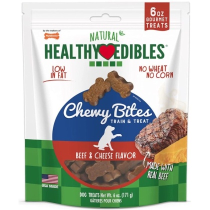 Nylabone Natural Healthy Edibles Beef & Cheese Chewy Bites Dog Treats