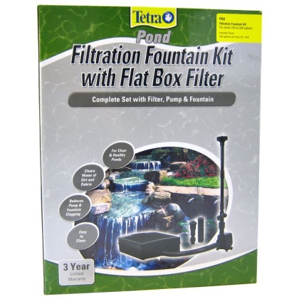 Tetra Pond Filtration Fountain Kit with Submersible Flat Box Filter