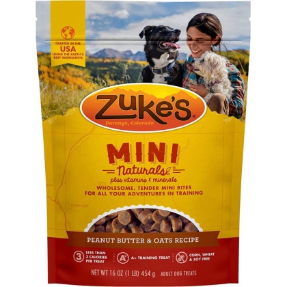 Zukes Mini Naturals Dog Treats - Peanut Butter & Oats Recipe