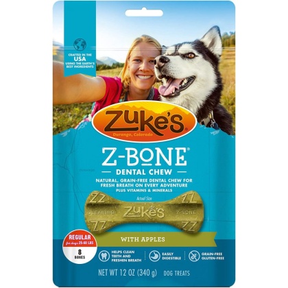 Zukes Z-Bones Dental Chews - Clean Apple Crisp