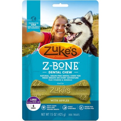 Zukes Z-Bones Dental Chews - Clean Apple Crisp