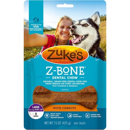 Zukes Z-Bones Dental Chews - Clean Carrot Crisp